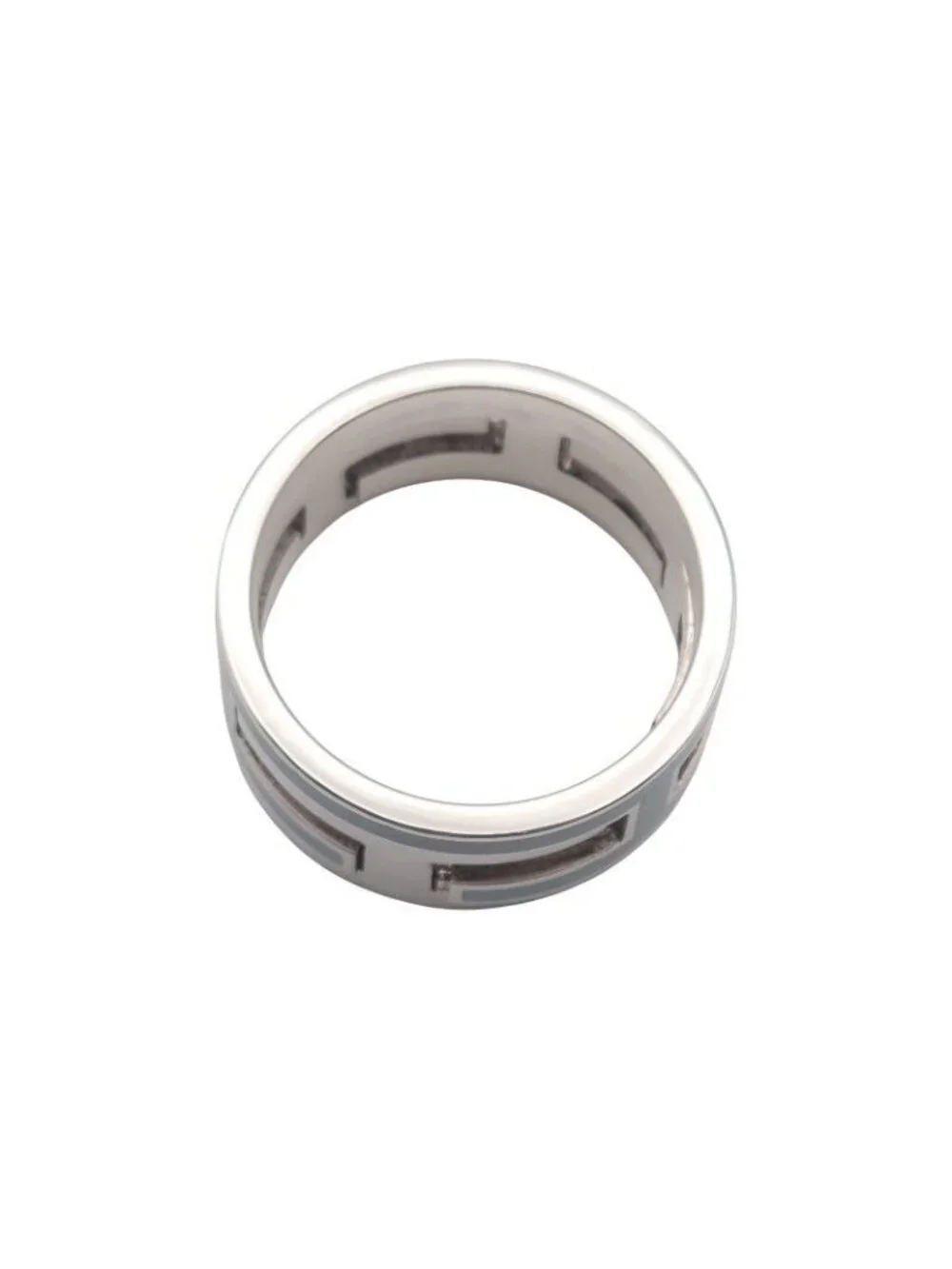 Hermes Move Ash Ring 925 Sterling Silver Light Blue 51